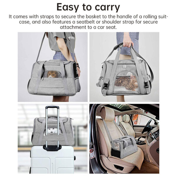 589941105 Foldable & Expandable Pet Carrier Bag - Mesh Breathable Cat/Dog Travel Bag, Convertible Crossbody Handbag for Small Pets