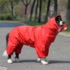 589943851 Large Dog Raincoat Clothes Waterproof Rain Jumpsuit For Big Medium Small Dogs Golden Retriever Outdoor Pet Clothing Coat WLYANG