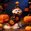 589943643 Halloween Pet Dog Clothes Cat Dog Halloween Pumpkin Two-Legged Hoodie Sweatshirt for Medium and Small Dogs Teddy Factory Direct Sale