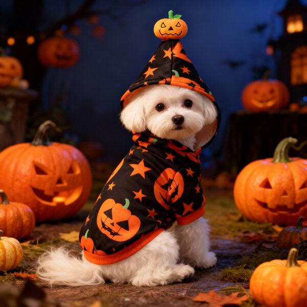 589943643 Halloween Pet Dog Clothes Cat Dog Halloween Pumpkin Two-Legged Hoodie Sweatshirt for Medium and Small Dogs Teddy Factory Direct Sale