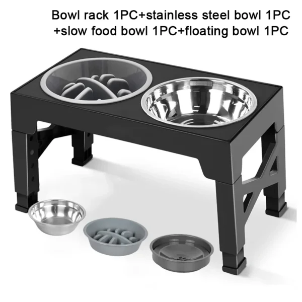 589943440 Elevated Dog Feeder with Adjustable Raised Stand, Slow Food Bowl, Water Feeders for Large and Medium Dogs