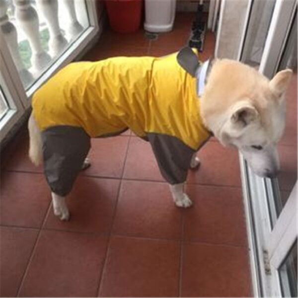 589943855 Large Dog Raincoat Clothes Waterproof Rain Jumpsuit For Big Medium Small Dogs Golden Retriever Outdoor Pet Clothing Coat WLYANG