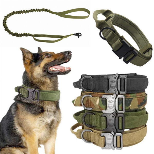 589943357 Tactical Collar Pet Collar Nylon Outdoor Dog Leash Adjustable Large and Medium Dog Collar Dog Collar