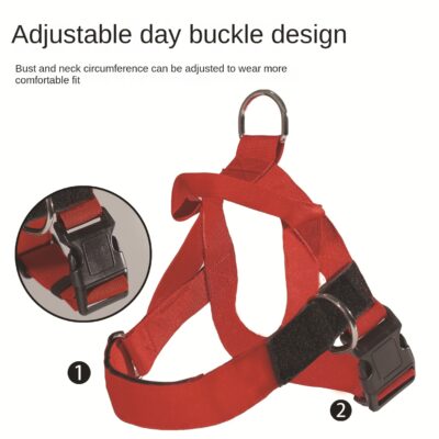 589943392 Dog Harness for Medium to Large Breeds like Shiba Inu, Adjustable Saddle-style Chest and Back Dog Leash