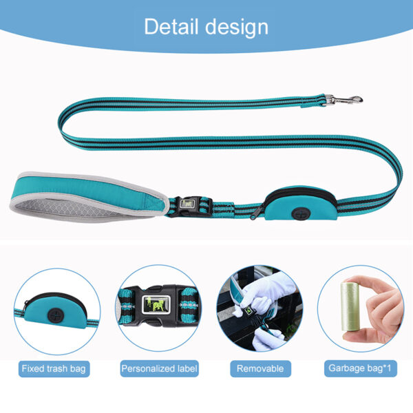 589943680 Reflective Pet Leash Medium And Large Dogs Small Dogs Rope Dog Leash Golden Hair Satsuma Garbage Bag Traction Belt