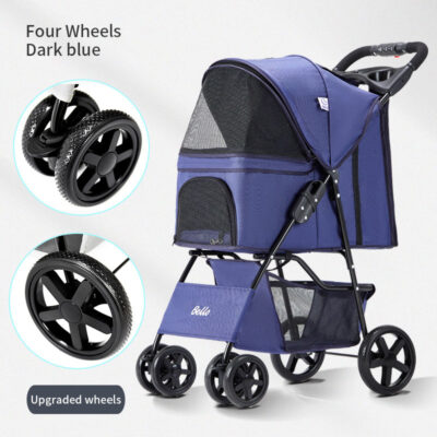 589943410 Pet Summer Cat Cart Light Dog Folding Pet Cart Four Wheeled Dog Travel