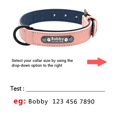 589943608 Custom Dog Collars Leather Personalized Pet Dog Tag Collar Leash Lead For Small Medium Large Dogs Pitbull Bulldog Pugs Beagle