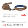 589943603 Custom Dog Collars Leather Personalized Pet Dog Tag Collar Leash Lead For Small Medium Large Dogs Pitbull Bulldog Pugs Beagle