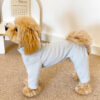 589943771 Elastic Pet Onesie, Four-Legged Pajamas for Small to Medium Dogs, Cream Color, Cozy Home Base Shirt, Warm Winter Dog Clothes