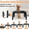 589943437 Elevated Dog Feeder with Adjustable Raised Stand, Slow Food Bowl, Water Feeders for Large and Medium Dogs