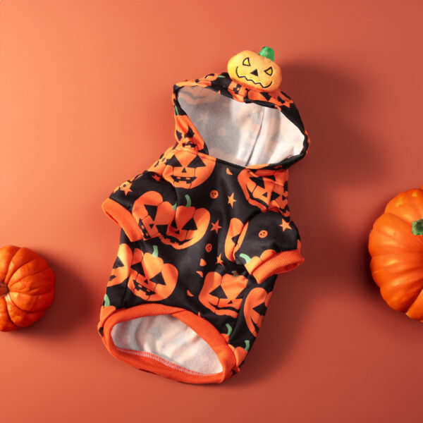 589943646 Halloween Pet Dog Clothes Cat Dog Halloween Pumpkin Two-Legged Hoodie Sweatshirt for Medium and Small Dogs Teddy Factory Direct Sale