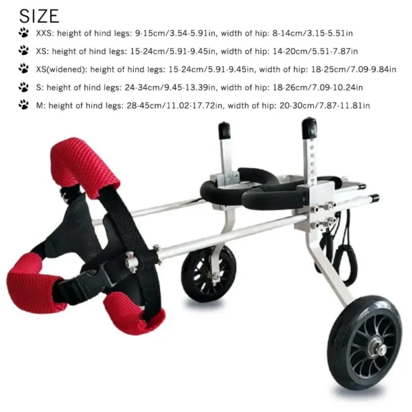 589943039 Pet Wheelchair Walk Cart Scooter Pet Dog Wheelchair Weak Paralyzed for Handicapped Hind Leg 2-Wheel Rear Dog Wheelchair
