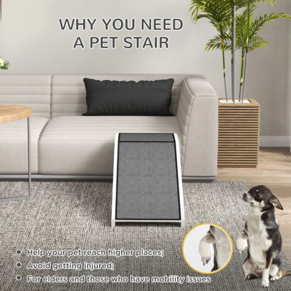 b1f603a5-1a3a-4d38-aabe-f322a3f2e4eb.jpg PawHut Pet Ramp For Dogs & Cats With Non-Slip Carpet, White