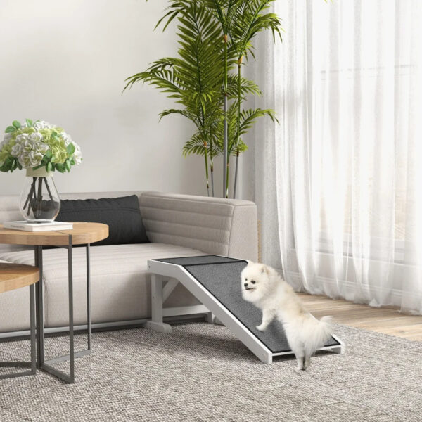 b977bd8b-e78a-412b-b3da-ba39f67fd45c.jpg PawHut Pet Ramp For Dogs & Cats With Non-Slip Carpet, White