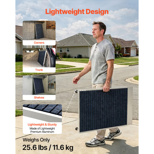 Threshold Ramp For Doorways, 36 X 36 In, Platform Aluminum Wheelchair Ramp With Adjustable Height, Non-Slip Door Threshold Ramps, 700 Lbs Load Capacity, For Home Steps, Wheelchairs, Walkers