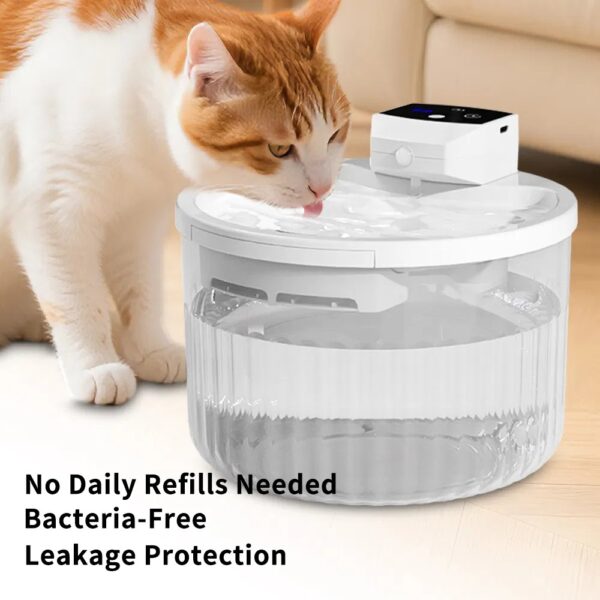 Pet Water Fountain,  Large Capacity Automatic Cat Water Dispenser With No Daily Refills Needed, Ultra-Quiet-Pump Sleep-Friendly