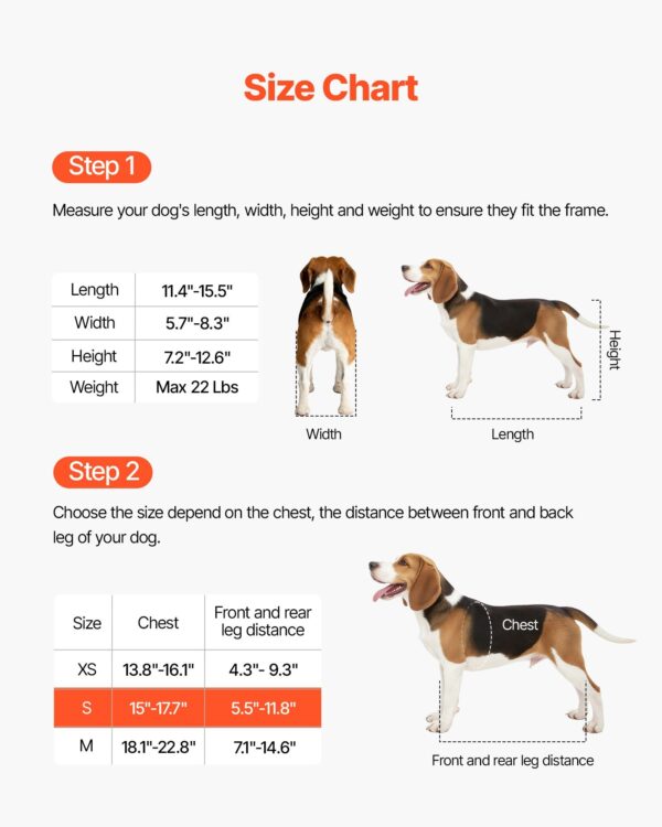 e9102eaf-18f4-4ebe-8b2f-791cae4905ce.jpg Dog Wheelchair For Back Legs, Adjustable 2 Wheels Pet Wheelchair, Lightweight Dog Cart With Shock-Absorbing Wheels, Mobility Support Wheel Chair For Disabled Injured Dogs Up To 22lbs, Small