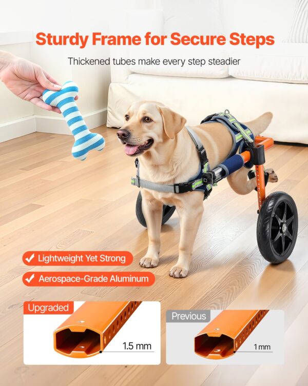 ee321e0f-bc9d-4014-b991-381d86fc797d.jpg Dog Wheelchair For Back Legs, Lightweight 2 Wheels Pet Wheelchair, Height, Width & Length Adjustable, Dog Cart With Shock-Absorbing Wheels, For Injured, Disabled Dogs 35-48 Lbs, Medium