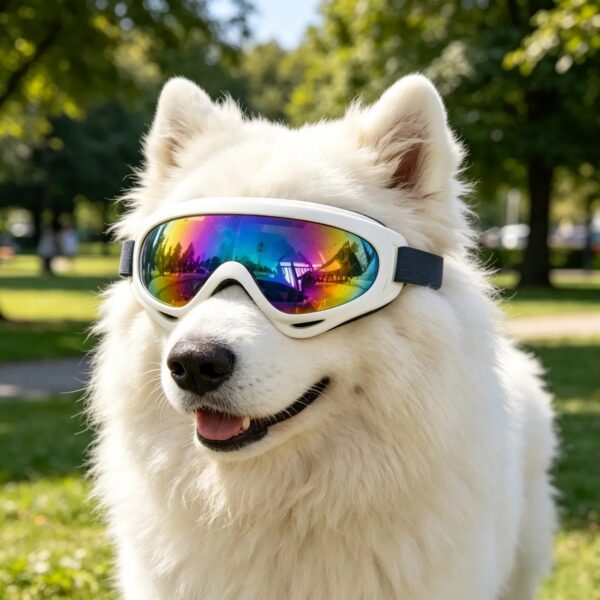 f6d7a094901a4530aafd719ae9e7df96.jpg 2 Pack Pet Protection Dog Sunglasses Pet Goggles Windproof Eye Wear Adjustable Dog Goggles (US Logistics only For USPS.TK/TMEU only For self-pickup)