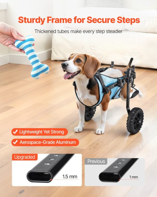f798f107-66bf-4ca4-ac19-3f350dc20aa2.jpg Dog Wheelchair For Back Legs, Adjustable 2 Wheels Pet Wheelchair, Lightweight Dog Cart With Shock-Absorbing Wheels, Mobility Support Wheel Chair For Disabled Injured Dogs Up To 22lbs, Small