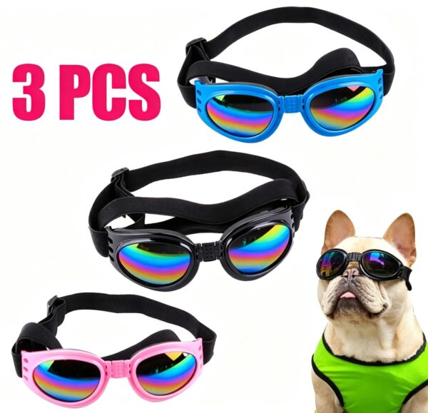 fbd803e3e4264fcab160b1e86ce000f6.jpg 3PCS Pet Dog Goggles Protection Doggles Sunglasses for Small Medium Breeds Three colors (US Logistics only For USPS.TK/TMEU only For self-pickup)