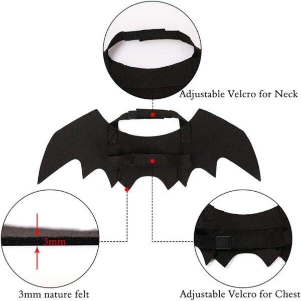 feccee52-547b-4e25-92be-0c85d03ccf21.jpg Pet Cat Bat Wings For Halloween Party Decoration, Puppy Collar Leads Cosplay Bat Costume,Cute Puppy Cat Dress Up Accessories